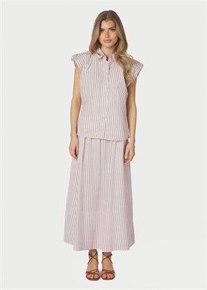 Yara long double stripe skirt Rose Neo Noir 